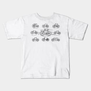 bicycle chart in black and white Kids T-Shirt